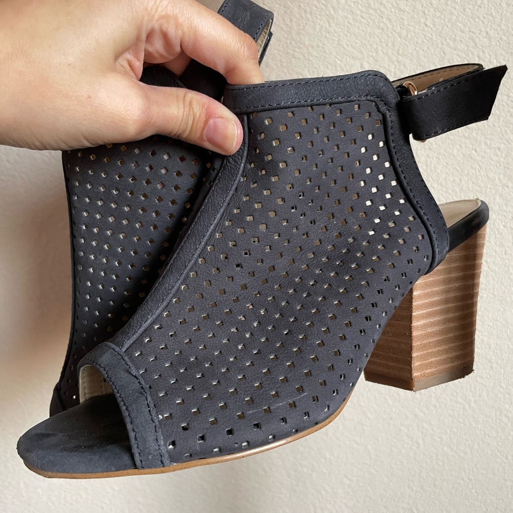 Isola brand bootie sandals with heel.